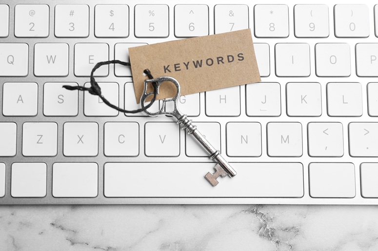 Keywords key on a keyboard.