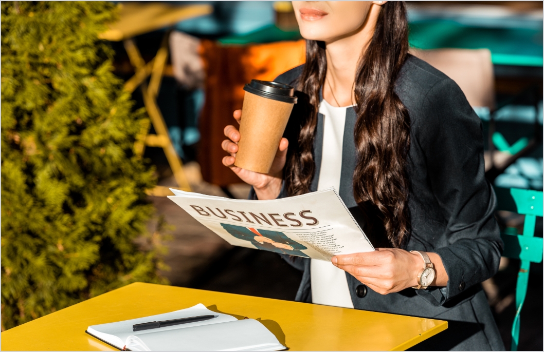 Consumer reading news letter