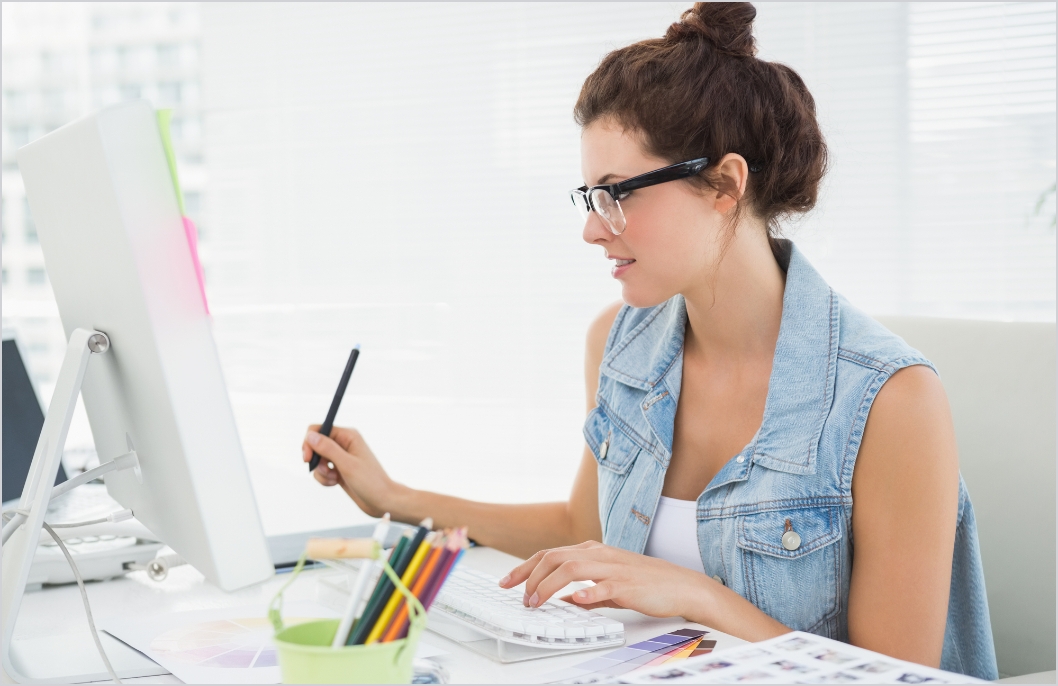 Designer Working on print materials